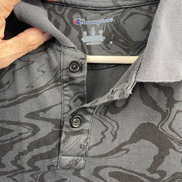 Champion Men's Polo Shirt Small Short-Sleeve With Abstract Camo Pattern - Picture 8 of 10